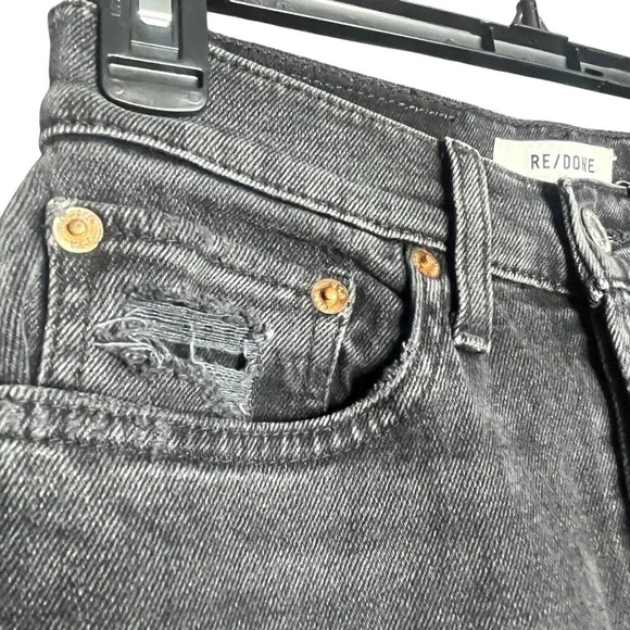 Re/Done 90s High-Rise Ankle Crop Jeans Size 24 Black